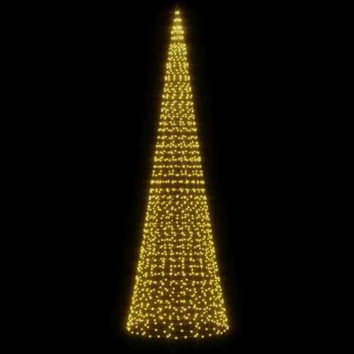 Tidyard LED Weihnachtsbaum für Fahnenmast Tannenbaum Lichterbaum Weihnachtsdeko Beleuchtung Außen Beleuchtet Lichterkette 1534 LEDs Warmweiß 500 cm von Tidyard