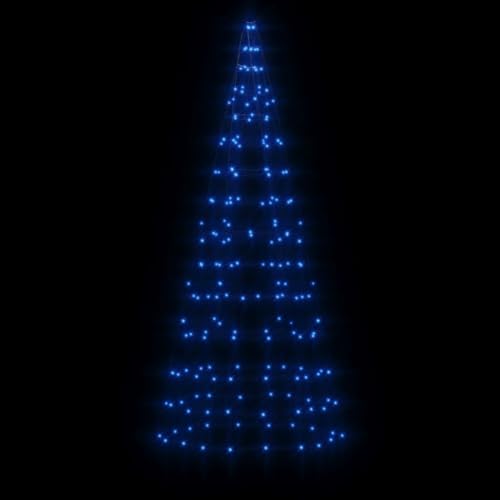 Tidyard LED Weihnachtsbaum für Fahnenmast Tannenbaum Lichterbaum Weihnachtsdeko Beleuchtung Außen Beleuchtet Lichterkette 200 LEDs Blau 180 cm von Tidyard