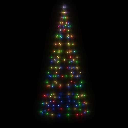 Tidyard LED Weihnachtsbaum für Fahnenmast Tannenbaum Lichterbaum Weihnachtsdeko Beleuchtung Außen Beleuchtet Lichterkette 200 LEDs Mehrfarbig 180 cm von Tidyard