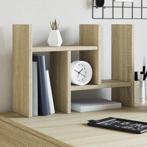 Tidyard Schreibtisch Organizer, Briefablage Ablagefäche, Schreibtisch Ablage Zeitschriftenhalter für Büro Bedarf Dokumentenablage Sonoma 34,5x15,5x35,5 Holzwerkstoff von Tidyard