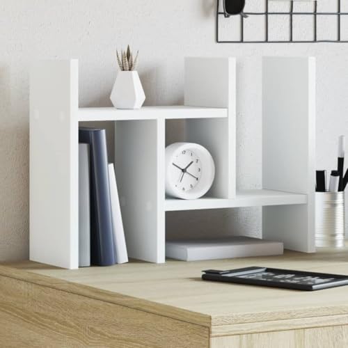 Tidyard Schreibtisch Organizer, Briefablage Ablagefäche, Schreibtisch Ablage Zeitschriftenhalter für Büro Bedarf Dokumentenablage Weiß 34,5x15,5x35,5 cm Holzwerkstoff von Tidyard