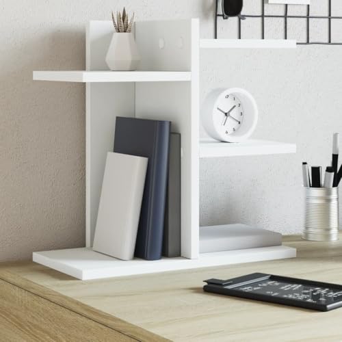 Tidyard Schreibtisch Organizer, Briefablage Ablagefäche, Schreibtisch Ablage Zeitschriftenhalter für Büro Bedarf Dokumentenablage Weiß 42x21,5x42 cm Holzwerkstoff von Tidyard