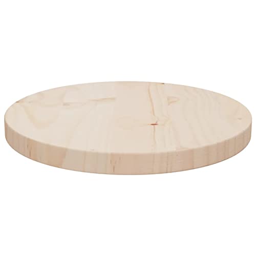 Tidyard Tischplatte Massivholzplatte Holzplatte Ersatztischplatte Holz Platte für Esstisch Couchtisch Gartentisch Ø30x2,5cm Massives Kiefernholz (unbehandelt) von Tidyard