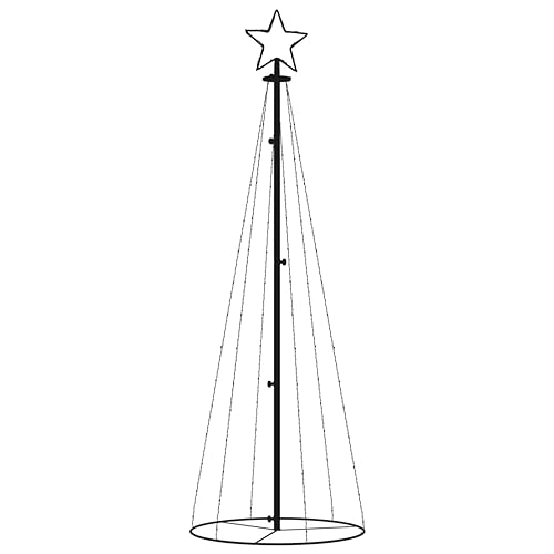 Tidyard Weihnachtsbaum Kegelform Tannenbaum Lichterbaum Weihnachtsdeko Stern Beleuchtung Außen Beleuchtet Lichterkette Warmweiß 108 LEDs 70 x 180 cm (Durchmesser x H) von Tidyard