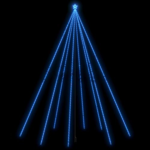 Tidyard Weihnachtsbaum-Lichterketten Tannenbaum Lichterbaum Weihnachtsdeko Beleuchtung Außen Beleuchtet Lichterkette Indoor Outdoor 1300 LEDs Blau 8 m von Tidyard