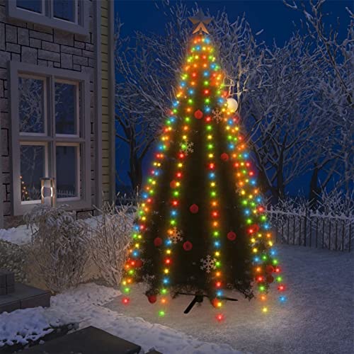 Tidyard Weihnachtsbaum Lichternet, Weihnachtsbaumbeleuchtung, Weihnachtskegelbaum Lichterbaum Innen Außen Weihnachtsdeko Beleuchtung Lichterkette mit 250 LEDs Bunt 250 cm von Tidyard