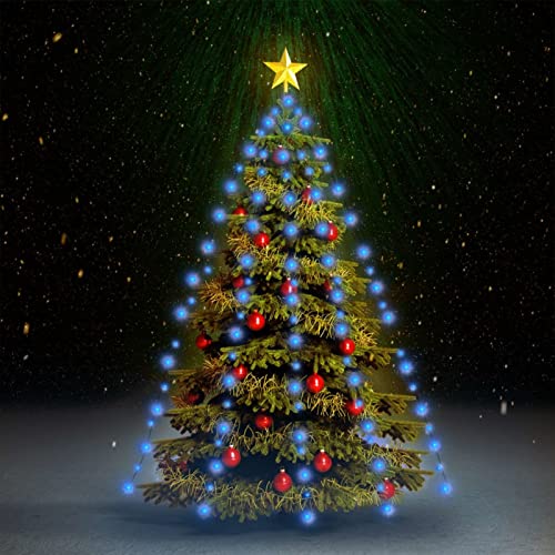 Tidyard Weihnachtsbaum-Lichternetz Tannenbaum Lichterbaum Weihnachtsdeko Beleuchtung Außen Beleuchtet Lichterkette Indoor Outdoor mit 150 LEDs Blau 150 cm von Tidyard