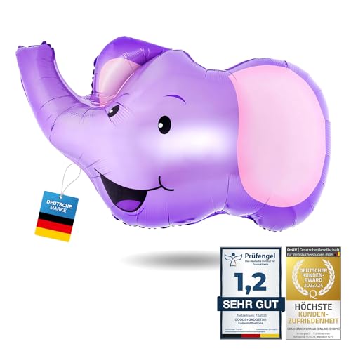 Luftballon Elefant Heliumballon Tiermotiv Tiere Folienballon für Kindergeburstag Deko von Tierkopf