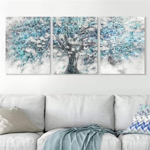 3 Stück Diamant Painting Bilder Abstrakter Baum Diamond Painting Erwachsene Groß 5D Diamond Art Painting Kinder Basteln DIY Voll Set Diamond Painting mit Zubehör für Room Decor Wohnwand 50x75cm F-1973 von Tifnuer