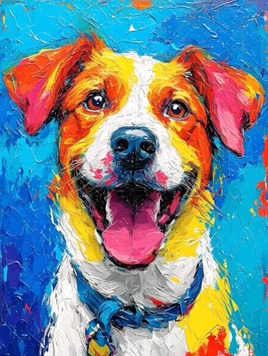 5D Diamond Painting Tierhund Diamant Painting Bilder Kinder, Diamond Painting Erwachsene, DIY Diamantmalerei Basteln Bilder Geschenk Mädchen Weihnachten Halloween Home Wand Dekor 10x15cm B-783 von Tifnuer