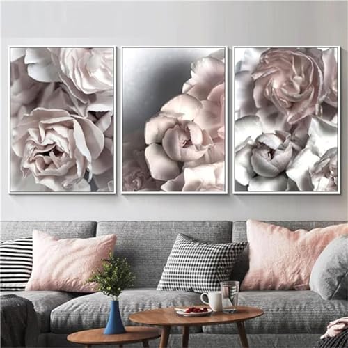 Rosen Diamond Art Painting 3 Stück Diamant Painting Bilder, 35x55cm 3 Pack Diamond Painting Kinder Erwachsene Bastelset DIY 5D Full Drill Diamant Dots Rhinestone Embroidery Set Home Décor F-6203 von Tifnuer