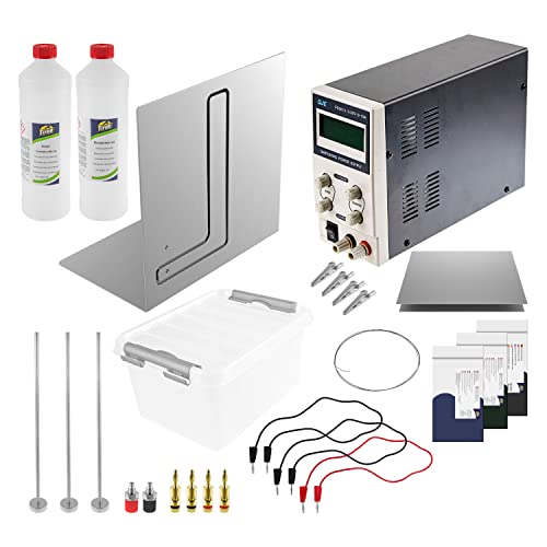 Eloxalanlage Deluxe mit 10A-Netzgerät - Eloxier Gerät - Eloxieren selber machen – Set mit 3 Eloxalfarben + Zubehör - Farbig anodisieren - Eloxier-Maschine von Tifoo