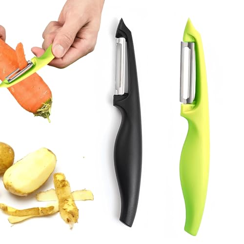 2 Stück Obstschäler Sparschäler Universal Kartoffelschäler Ergonomischer Grif Bequemer Griff Für Linkshänder Und Rechtshänder Geeignet Gemüseschäler Für Gemüse Kartoffel Und Karott von Tigmew