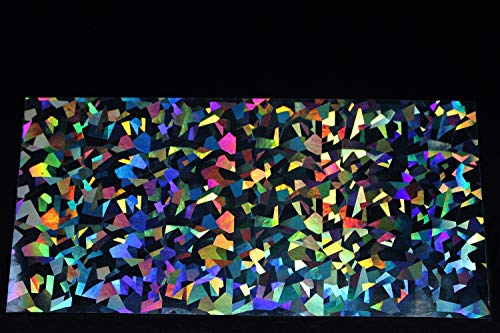 Tigofly Holografische Klebefolie, blinkende Folie, Glas, Disko-Stil, Draht-Muster, künstliche Fischhaut, Montage-Aufkleber, fest, Aufkleber für Köder, 4 Stück, 10 x 21 cm, glas von Tigofly