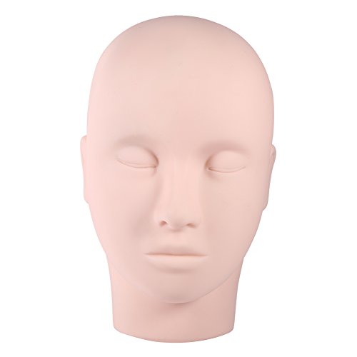 Schminkkopf für Mädchen, Perückenkopf Mannequin Head Practice Manikin Head Manikin Kosmetologie Modell für Wimpernverlängerung Puppenkopf zum Frisieren Massage Praxis Akupunktur Trainingskopf von Tiiyee