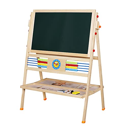 3in1 Kinder Standtafel Kreidetafel Maltafel Magnettafel Whiteboard Zubehör Multifunktions-Staffelei 65x41x89cm von TikTakToo