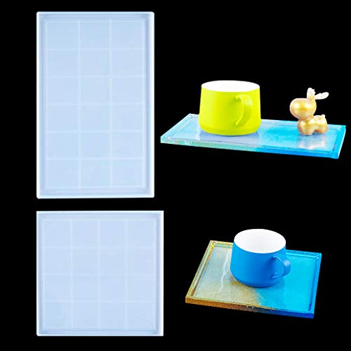 TikooTik 2Pcs Silikonform Gießform Untersetzer Resin Silikonform Untersetzer Epoxidharz Formen Harz Coaster Resin Molds für Home Decoration Craft DIY (2Pcs) von TikooTik