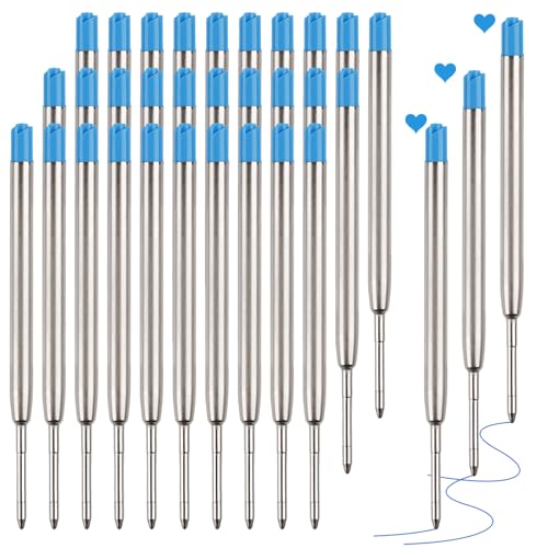 Kugelschreiberminen 30 Stück, Metall Kugelschreiber Ersatzminen 1.0mm Strichstärke, Großraumminen Kugelschreiber-minen für Büro, Geschäft, Schule und Zuhause, Schwarz/Blau/Rot von Tikplus