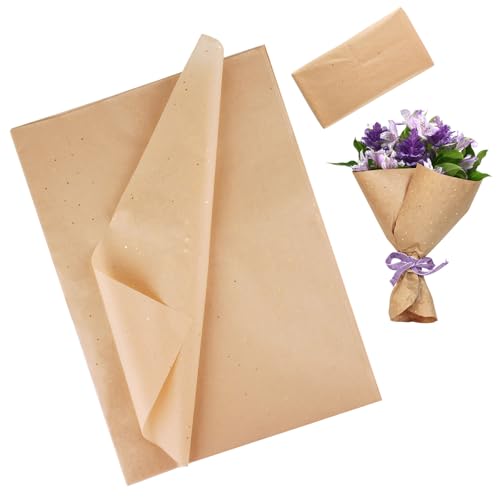 Seidenpapier Glitzer, 60 Blatt 50X60cm Transparentpapier Weihnachten Geschenk Papier, Punkte Pailletten Weihnachtspapier zum Basteln,Weihnachten Verpackungsmaterial für Geburtstag, Khaki von Tikplus