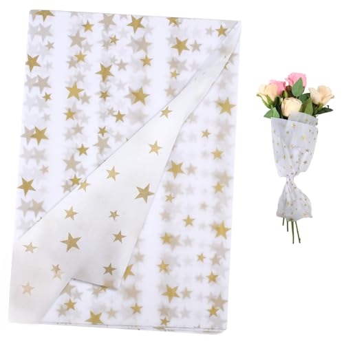 Stern Seidenpapier Weihnachten, 60 Blatt 50X35cm Transparentpapier Weihnachten Geschenk Papier, Golden Weiß Weihnachtspapier zum Basteln,Weihnachten Verpackungsmaterial für Weihnachtsfeier Geburtstag von Tikplus