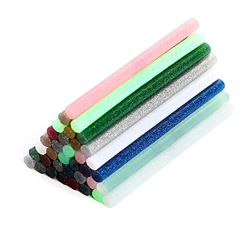 Tilswall 72 Stück Klebesticks 7 * 100mm - Populäre 12 Glitzerfarbe Bunte Heißklebestifte für 7mm Heißklebepistole Ideal für DIY Heimwerken Reparieren Dekorieren von Tilswall