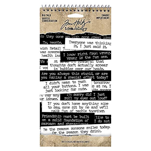 Tim Holtz Advantus Big Talk Snarky Word Aufkleber, Schwarz/Weiß von Tim Holtz Idea-ology