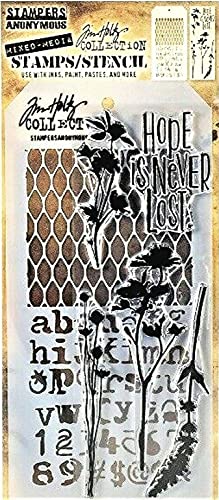 Stamper's Anonymous Tim Holtz Mesh Alphabet Blumen Hope is Never Lost Mixed Media Stempel und Schablonen-Set THMM121 Stamper's Anonymous Tim Holtz Mesh Alphabet Blumen Hope is Never Lost Mixed Media Stempel und Schablonen-Set THMM121 von Tim Holtz Collection