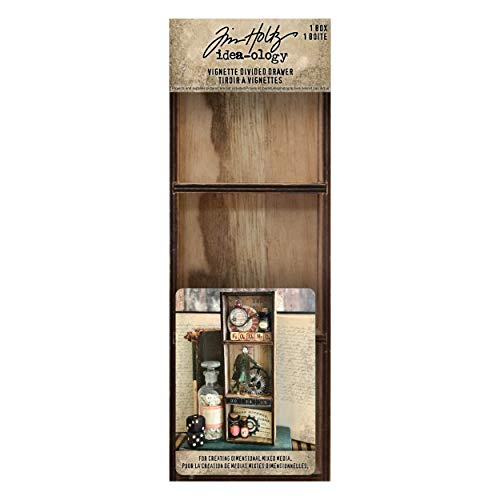 Tim Holtz ADTH93793 Vignette Divided Drawer Holzkiste, Holz, braun von Tim Holtz Idea-ology