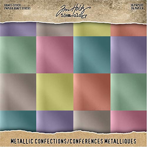 Tim Holtz Idea-ology 559004 Kraft-Stock Mtllic Confections Bedrucktes Papier, metallisch von Tim Holtz Idea-ology