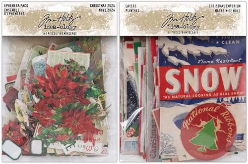 Tim Holtz Idea-ology Christmas 2024 Ephemera & Layers Emporium, 2 Stück von Tim Holtz Idea-ology