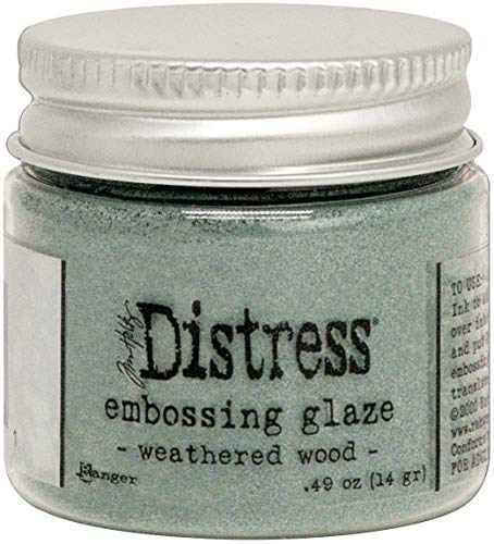 Tim Holtz - Ranger 621831 Glaze-Weathered Wood Ranger – Tim Holtz Distress Embossing-Glasur – verwittertes Holz, 1 oz jar von Ranger