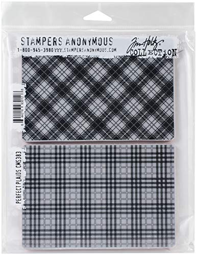 Tim Holtz - Stampers Anon CMS383 Stempel-Set mit Haftstreifen und PFCT Plaid, Gummi, Perfekt kariert von Stampers Anonymous