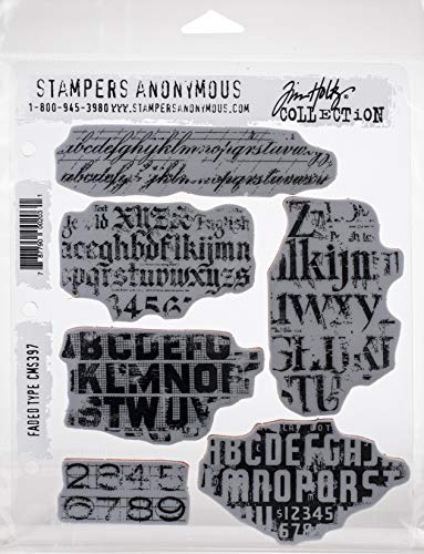 Tim Holtz - Stampers Anon CMS397 Tim Holtz Haftstempel Text Stempel-Set, verblasste Form, Gummi, Einheitsgröße von Stampers Anonymous