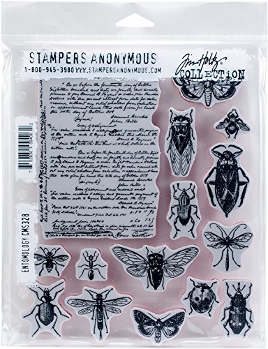 Tim Holtz - Stampers Anon Cling RBBR Stempel-Set, Entomologie, mehrfarbig, Einheitsgröße von Tim Holtz