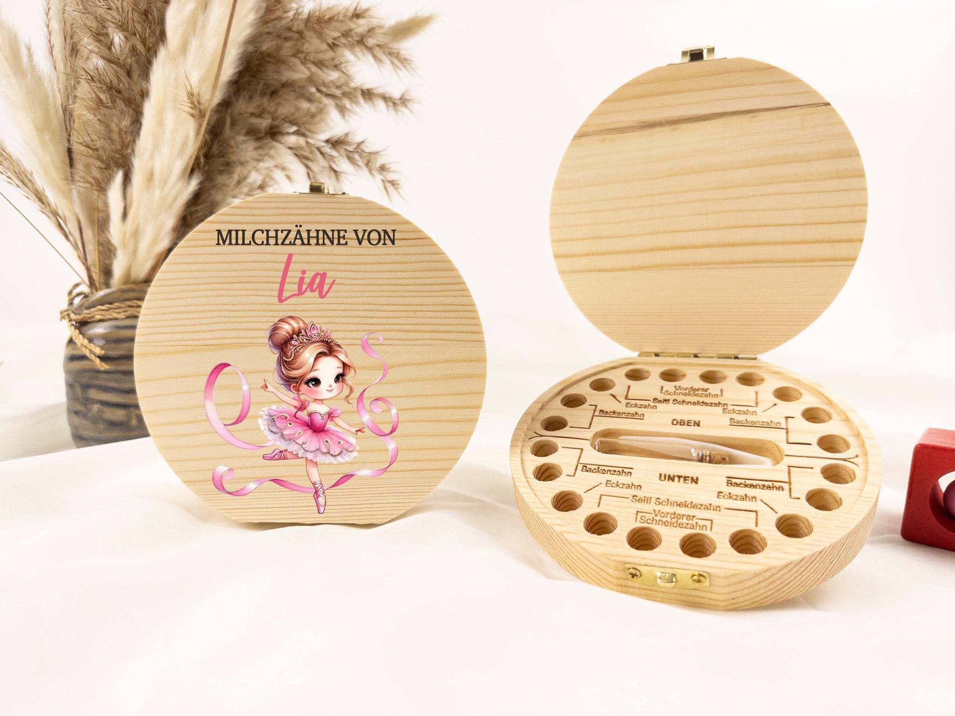 Ballerina Zahndose Für Mädchen, Baby, Milchzähne, Ballerina Milchzähnbox, Aus Holz, Baby Geschenk, Geburt Geschenk von TimberTalesCreations