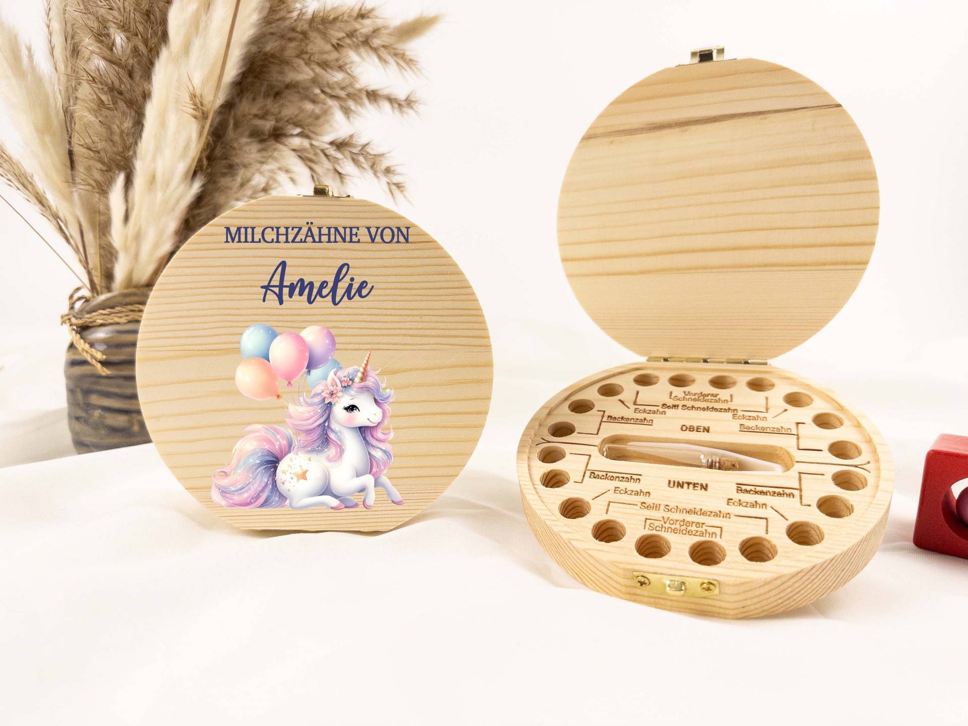 Einhorn Zahndose, Personalisierte Zahndose Für Mädchen, Baby, Milchzähne, Milchzahnbox, Aus Holz, Baby Geschenk, Geburt von TimberTalesCreations