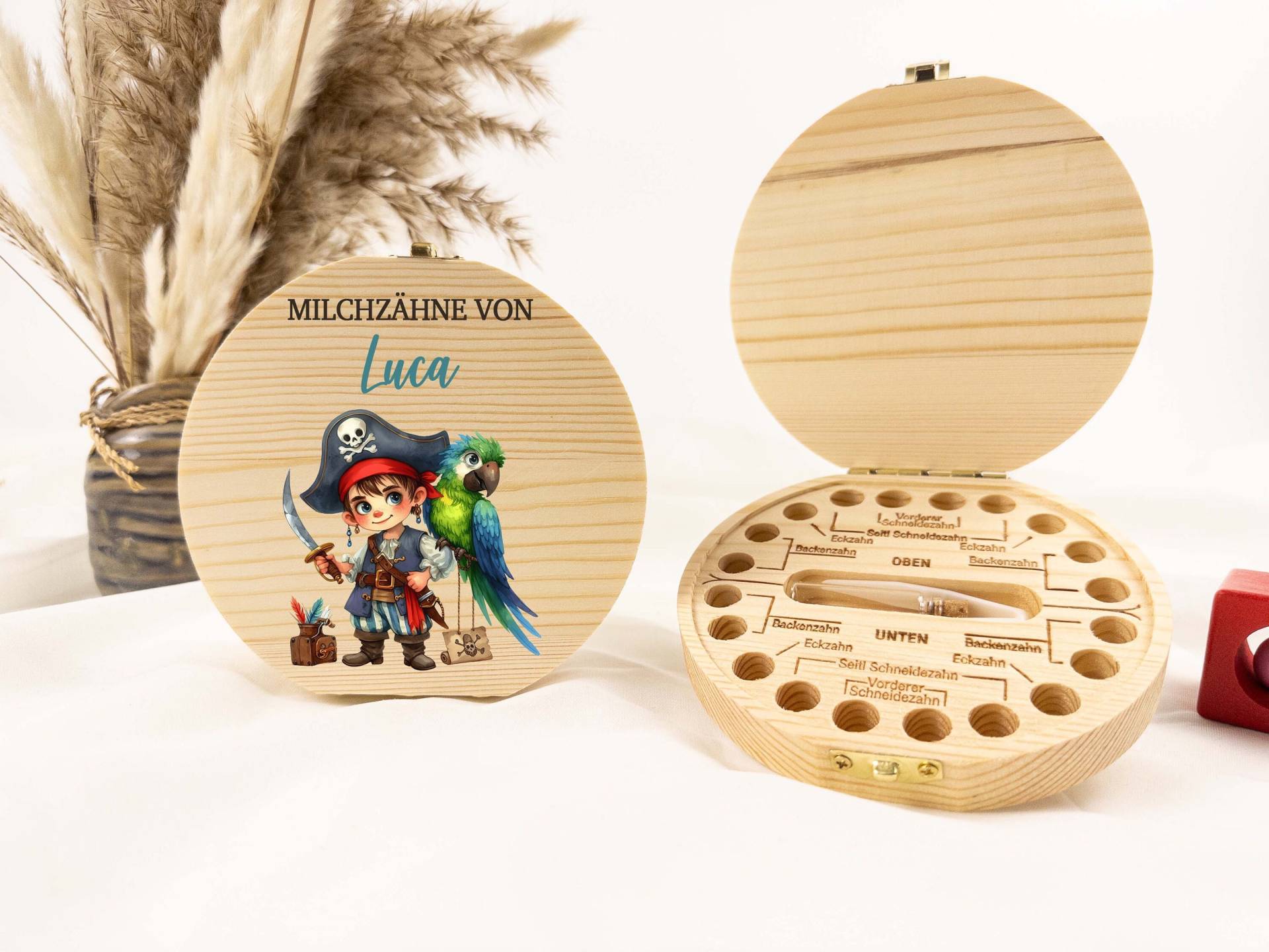 Personalisierte Zahndose Piraten, Baby, Milchzähne Kinder, Milchzahnbox, Zahndose Aus Holz, Baby Aufbewahrung, Milchzahndose von TimberTalesCreations