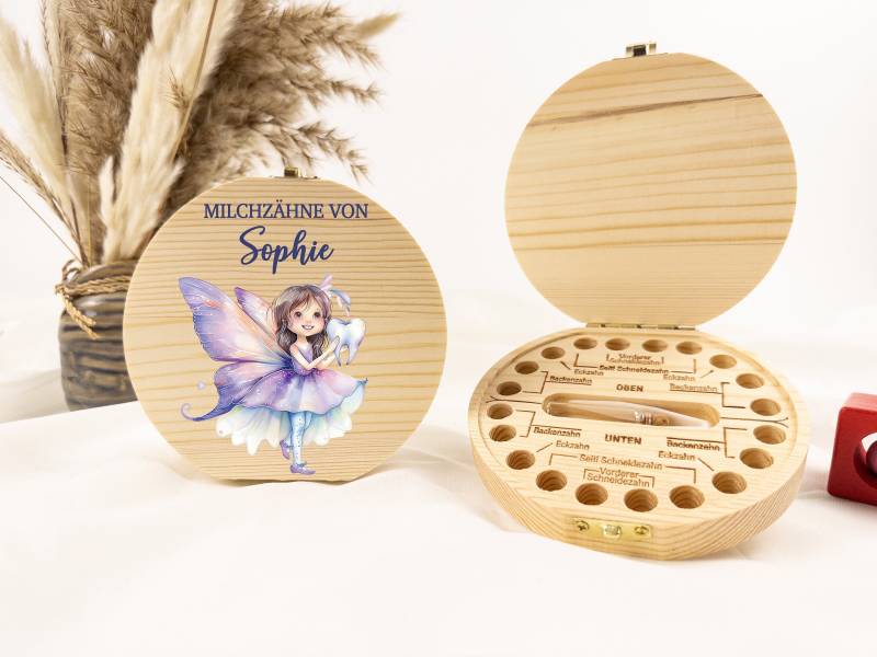 Personalisierte Zahndose Zahnfee Für Mädchen, Baby, Milchzähne, Milchzähnbox, Aus Holz, Baby Geschenk, Geburt Geschenk von TimberTalesCreations