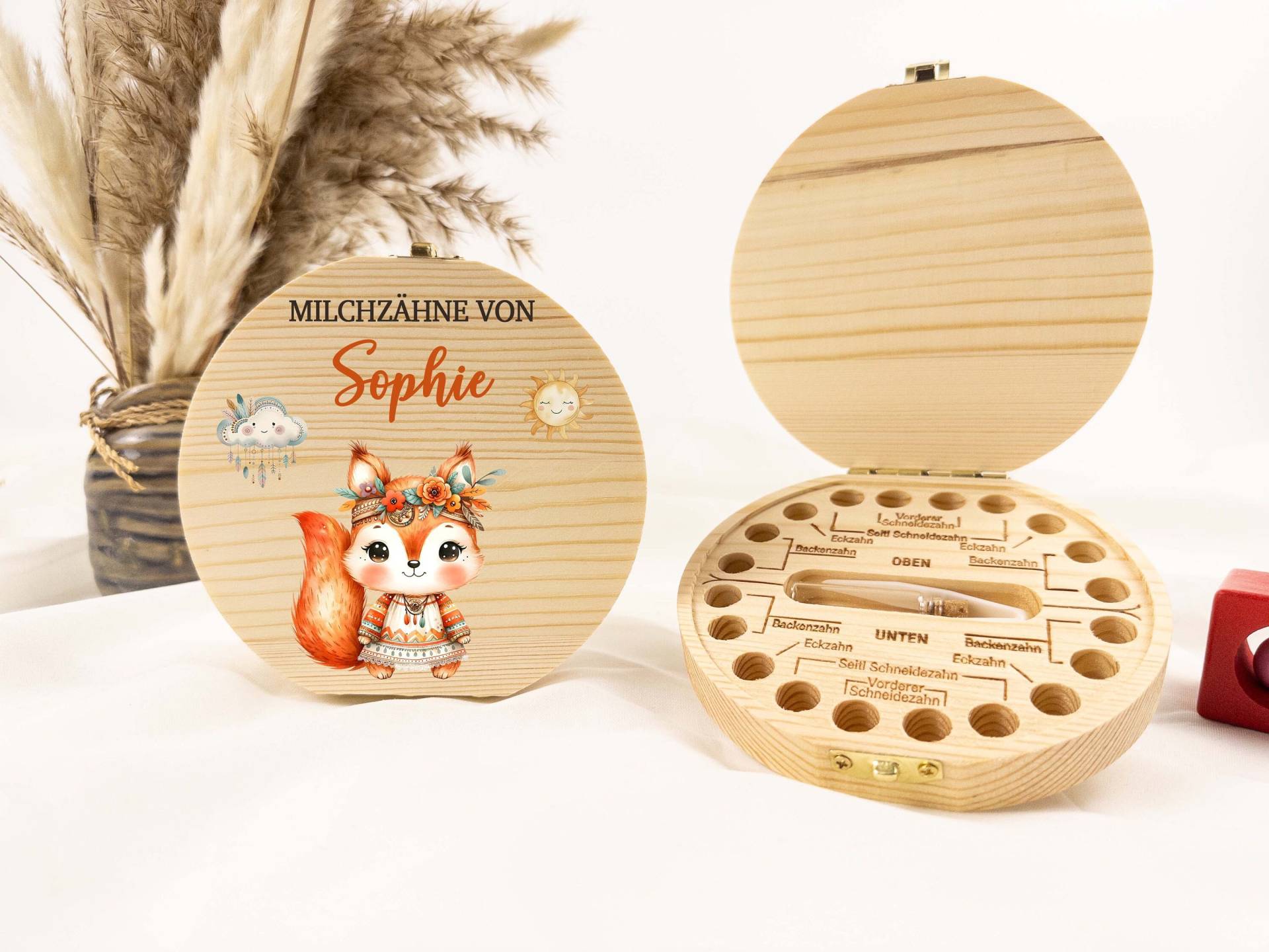 Waldtiere Zahndose, Personalisierte Zahndose Baby, Milchzähne, Milchzahnbox, Aus Holz, Baby Geschenk, Geburt Geschenk, Milchzähne von TimberTalesCreations