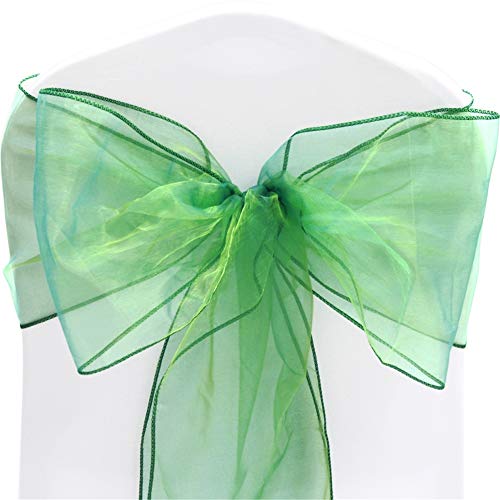 Time to Sparkle 100X Organza Schleife 22x280cm Stuhlhussen Stuhl Schärpe Band Organza Schleifenband -Green Shimmer von Time to Sparkle