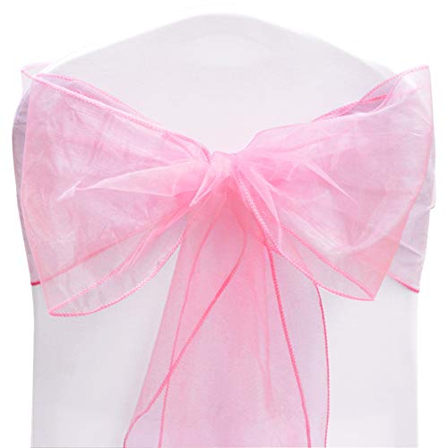 Time to Sparkle 10X Organza Schleife 22x280cm Stuhlhussen Stuhl Schärpe Band Organza Schleifenband -Rose von Time to Sparkle