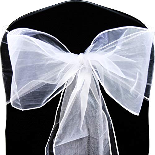 Time to Sparkle 10X Organza Schleife 22x280cm Stuhlhussen Stuhl Schärpe Band Organza Schleifenband -Weiß von Time to Sparkle