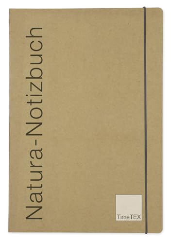 TimeTEX Natura-Notizbuch A4-Plus, 198 Seiten | Naturbelassenes Karton-Cover, komplett flach aufklappbar von TimeTEX