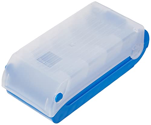 TimeTEX - Karteikasten aus robustem Kunststoff, A8, Halbtransparent mit einschiebbarem Deckel, 5-Fächer-Lernmethode, 20x9x7cm, Farbe: blau von TimeTEX