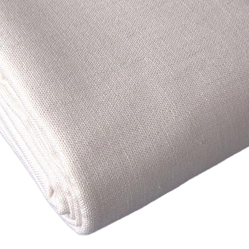 TinaKim Couch-Polsterstoff, Jute, Leinen-Tuchmaterial für Stuhl-Autositz-Reparatur (8 weiß, 144,8 x 548,6 cm) von TinaKim