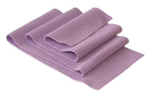 TinaKim Gerippter Bündchenstoff, Taillenbänder, Saumbündchen, geripptes Jersey-Besatzmaterial, für Jacken, Sweatshirt, Hosen, Nähen (Violett, 90 x 16 cm) von TinaKim