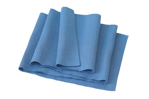 TinaKim Rippen für Bündchenstoff, für Bündchen, Saum, geripptes Material, zum Nähen von Pullovern und Jacken (Streifen von Graublau, 100 x 20 cm) von TinaKim