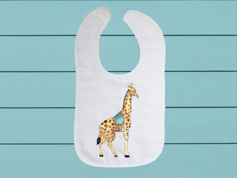 Giraffe Lätzchen - Baumwoll Frottee Tuch Baby Lätzchen Mit Weichem Verschluss von TinaLabadiniDesigns