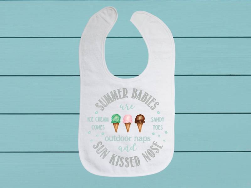 Summer Babies Lätzchen - Baumwoll Frottee Tuch Baby Lätzchen Mit Weichem Verschluss von TinaLabadiniDesigns