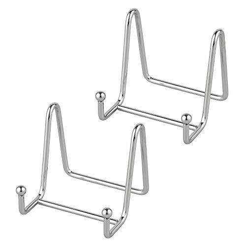 Staffelei Teller Ständer Aufsteller Halter - 2 Stück Eisen Metall Tellerständer Tellerhalter - Dekoteller Halterung - Bilderrahmen Ständer - Bildaufsteller - Staffelei für Bücher - Silber - 7,6 cm von Tincogo